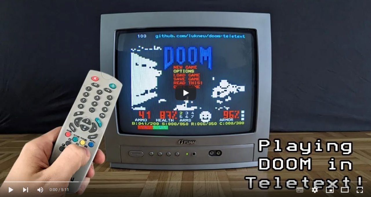 Det er på tide!  Spill Doom på tekst-TV – med fjernkontrollen!